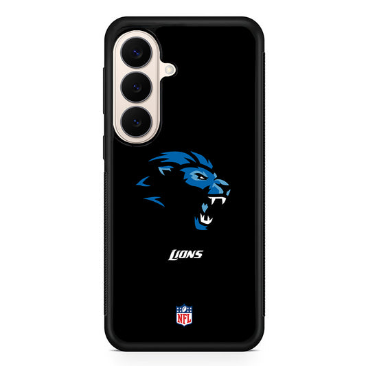 NFL Detroit Lions Black Samsung Galaxy S26 Case | Durable Protective Rubber Cover