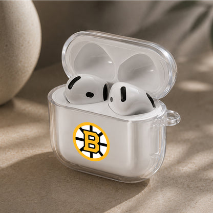 NHL Boston Bruins Logo Protective Apple Airpods 4 Clear Case - Durable Clear Protection