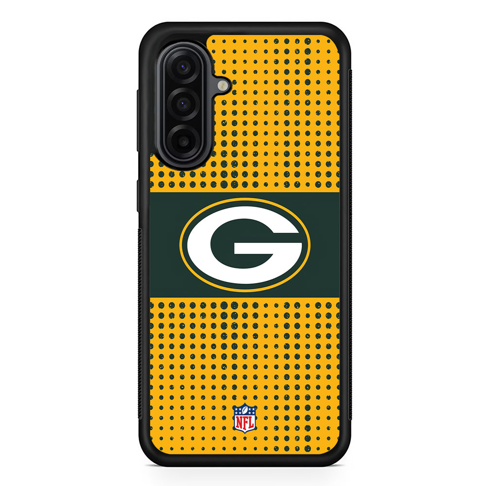 NFL Green Bay Packers Dot Pattern Samsung Galaxy A17 Case | Durable Rubber Samsung Galaxy A17 Phone Case