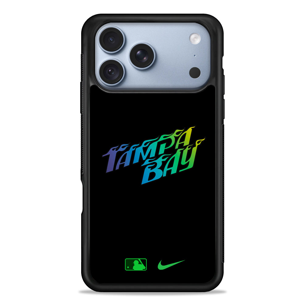 MLB Tampa Bay Rays Black Nike iPhone 18 Pro Case - iPhone 18 Pro Silicone Case