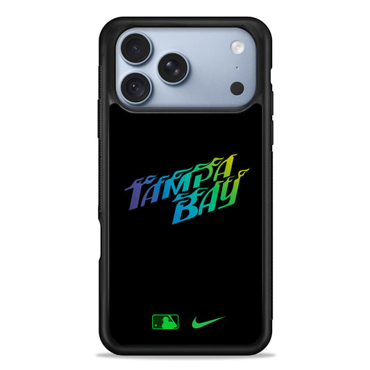 MLB Tampa Bay Rays Black Nike iPhone 18 Pro Case - iPhone 18 Pro Silicone Case