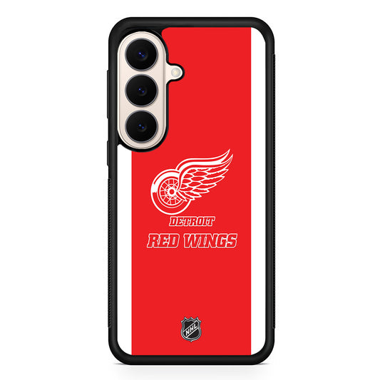 NHL Detroit Red Wings Red White Samsung Galaxy S26 Case | Durable Protective Rubber Cover