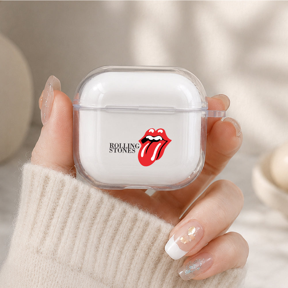 Rolling Stones Symbol Protective Apple Airpods 4 Clear Case - Durable Clear Protection