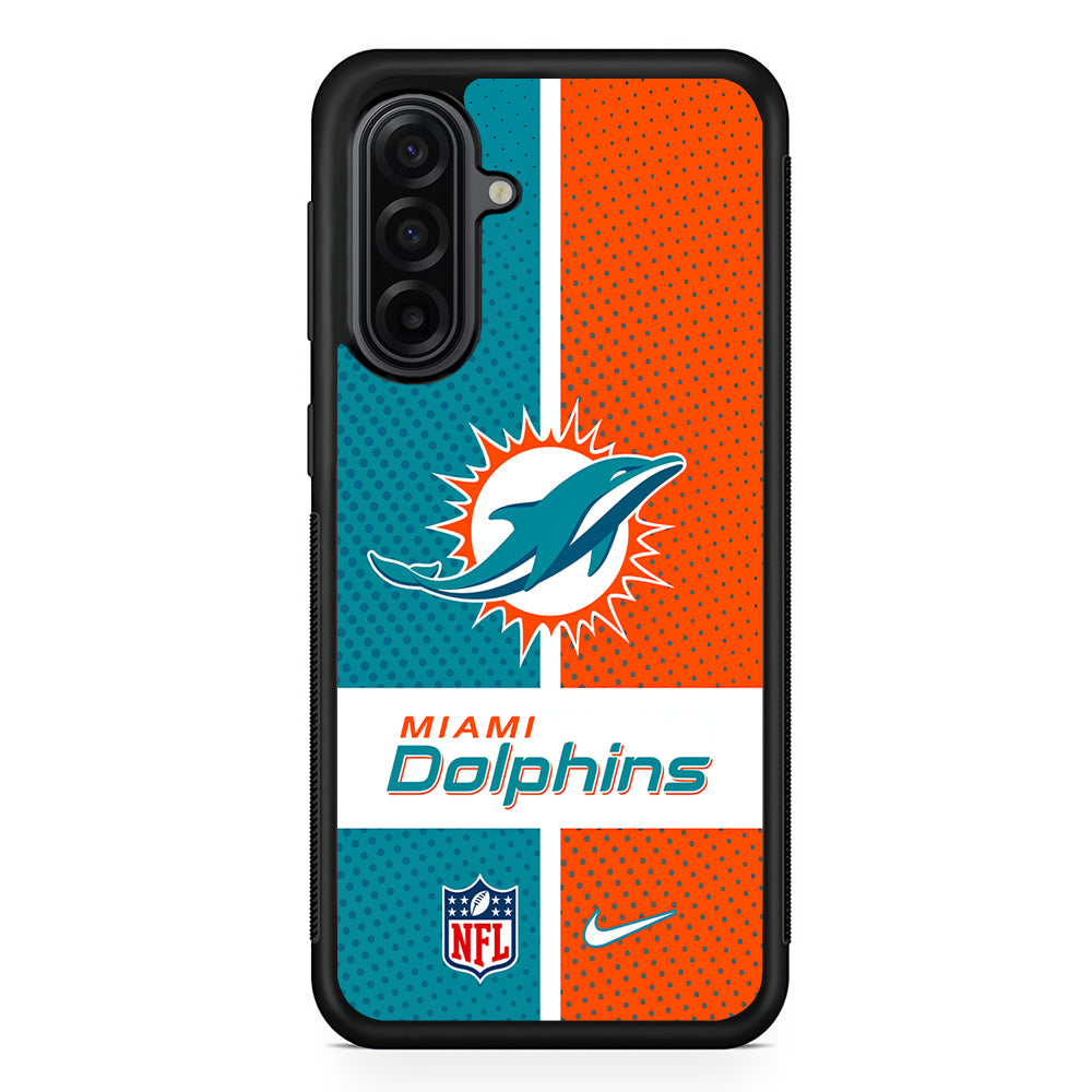 NFL Miami Dolphins Team Nike Samsung Galaxy A17 Case | Durable Rubber Samsung Galaxy A17 Phone Case