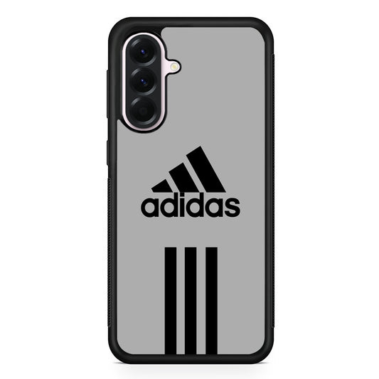 Adidas Gray Three Lines Samsung Galaxy A56 Case | Samsung Galaxy A56 Protective Rubber Case