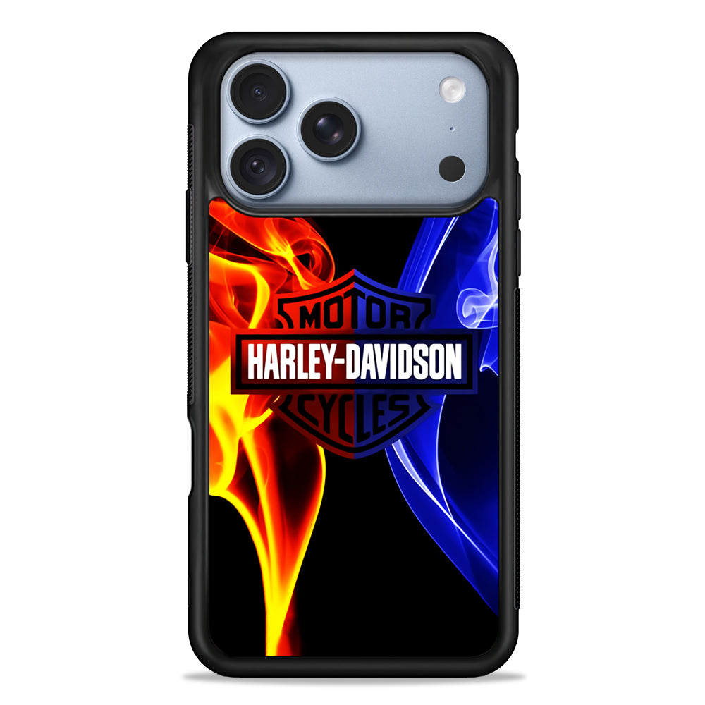Harley Blue Red Fire iPhone 18 Pro Case - iPhone 18 Pro Silicone Case