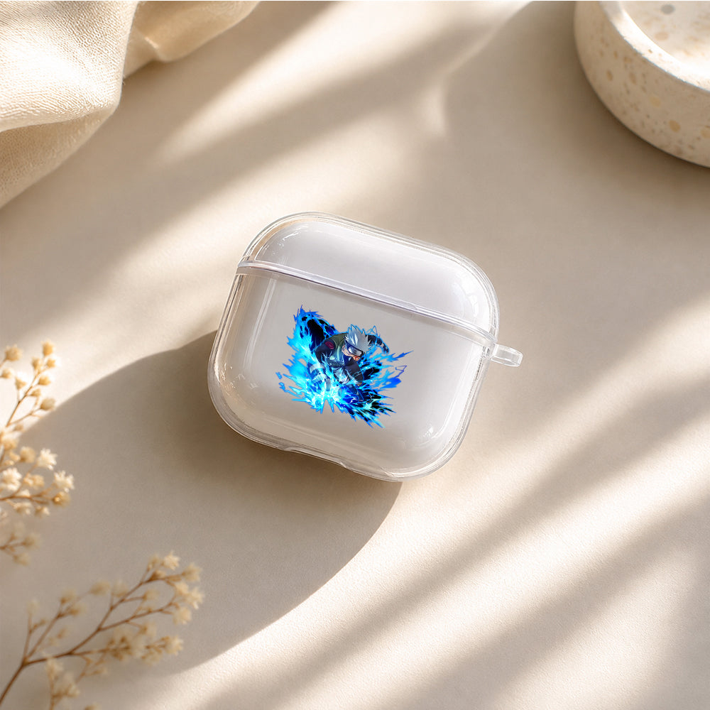 Kakashi Lightning Chakra Protective Apple Airpods 4 Clear Case - Durable Clear Protection