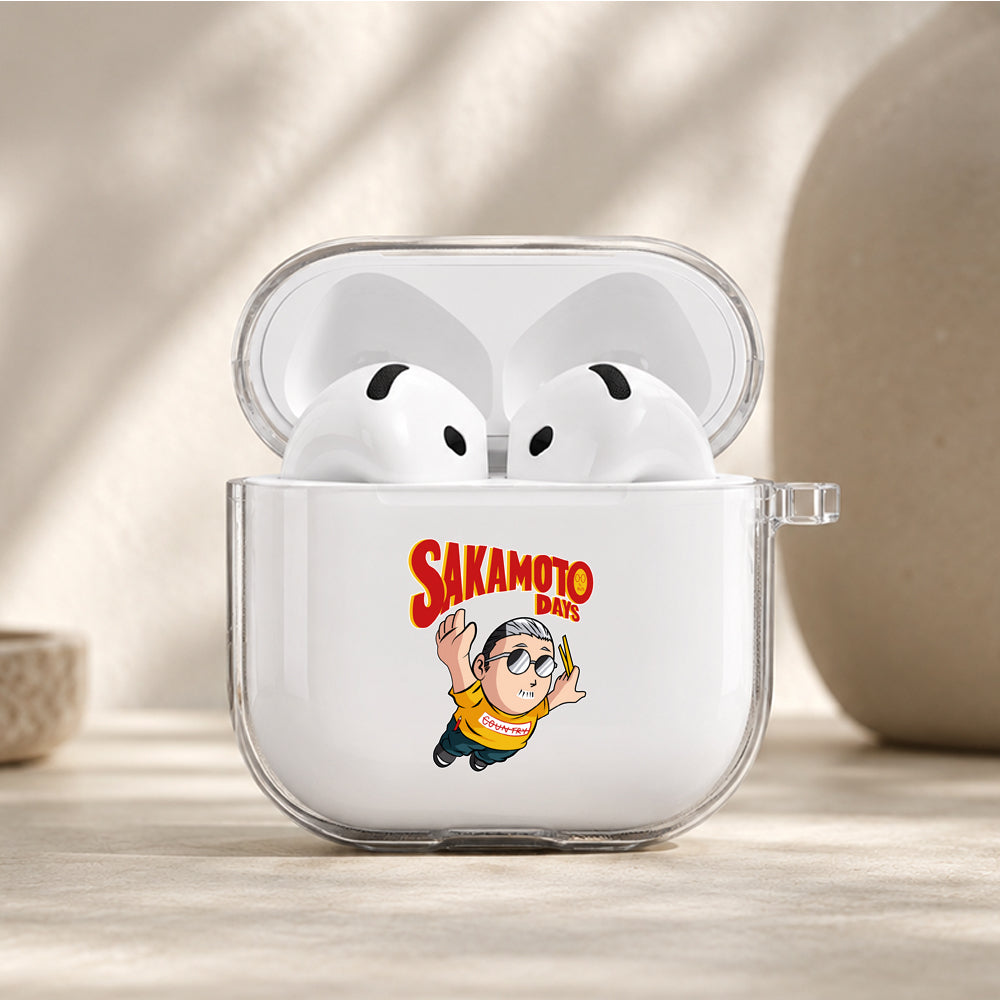 Sakamoto Days Chibi Edition Protective Apple Airpods 4 Clear Case - Durable Clear Protection