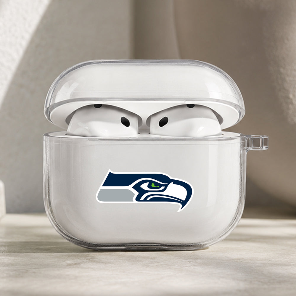 NFL Seattle Seahawks Symbol Protective Apple AirPods Pro 3 Clear Case | Shockproof Cover