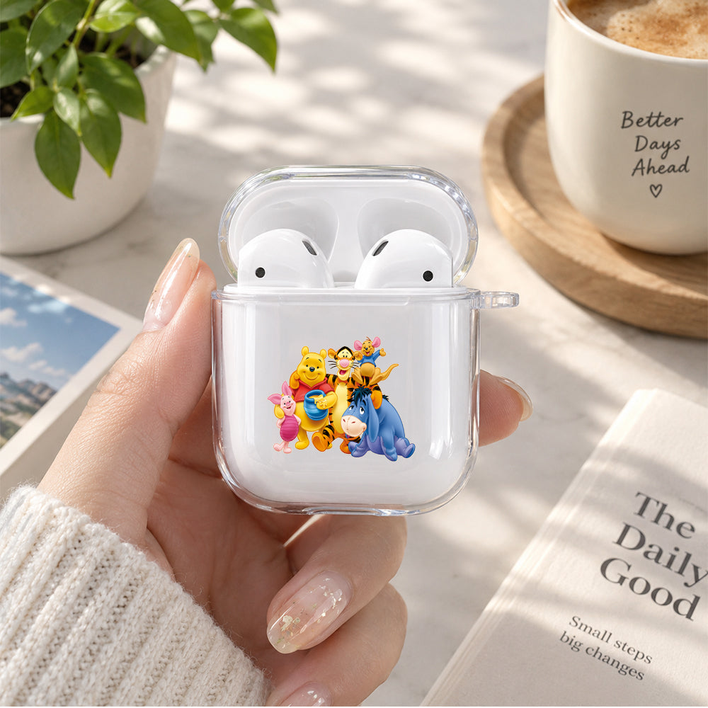 Winnie the Pooh Family Protective Clear Case Cover For Apple Airpods | Soft Silicone AirPods 1 / 2 Case | Protective Cover