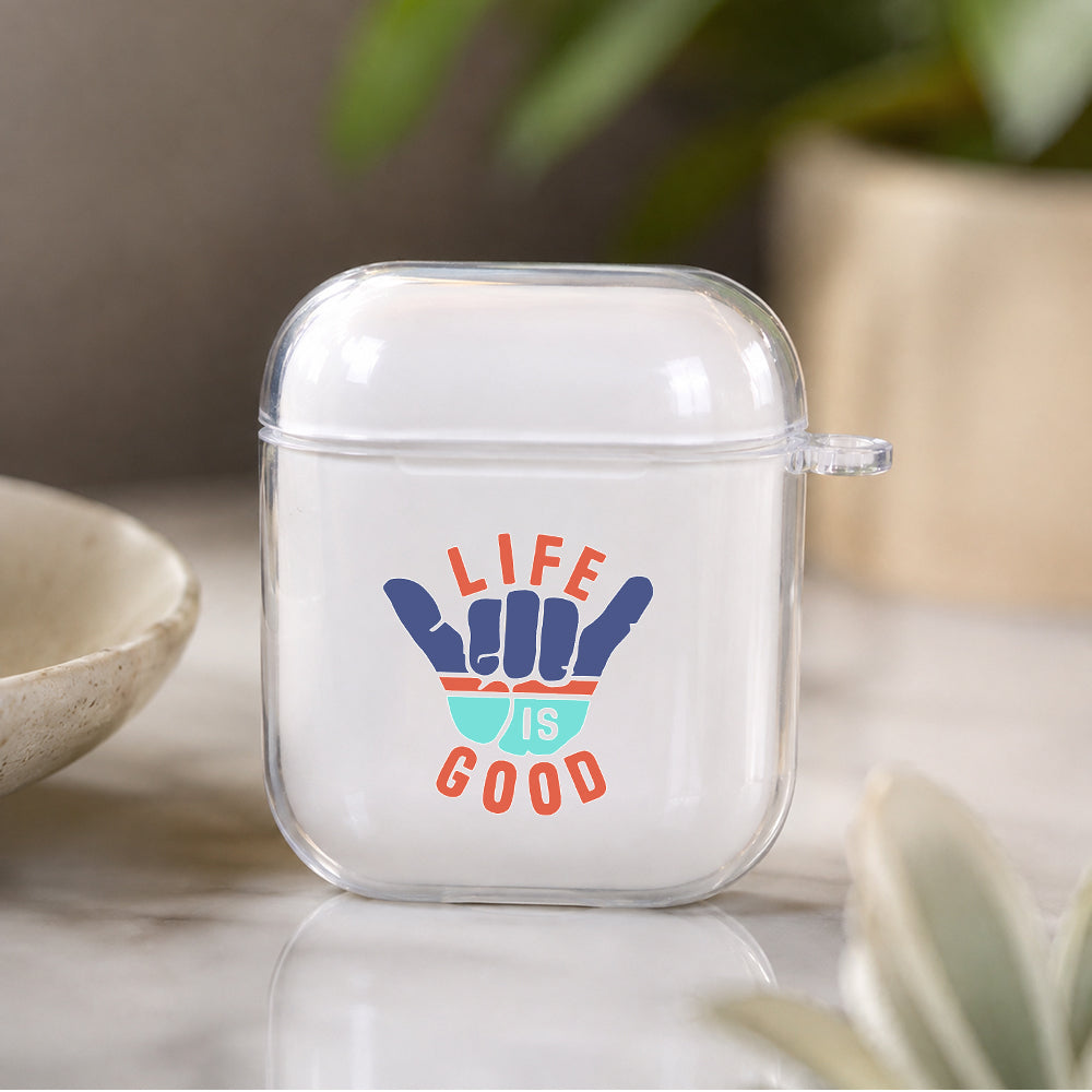 Good Life Protective Clear Case Cover For Apple Airpods | Soft Silicone AirPods 1 / 2 Case | Protective Cover