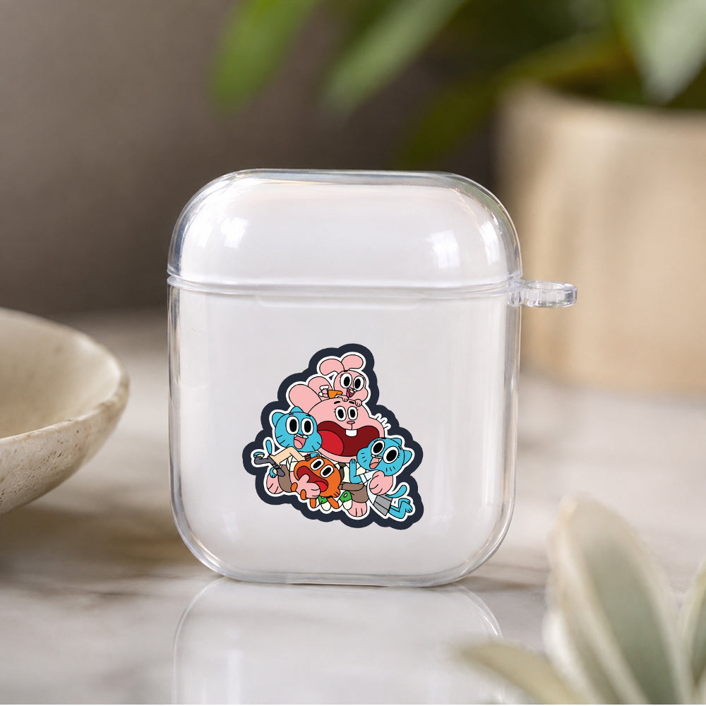 Gumball Watterson Family Protective Clear Case Cover For Apple Airpods | Soft Silicone AirPods 1 / 2 Case | Protective Cover