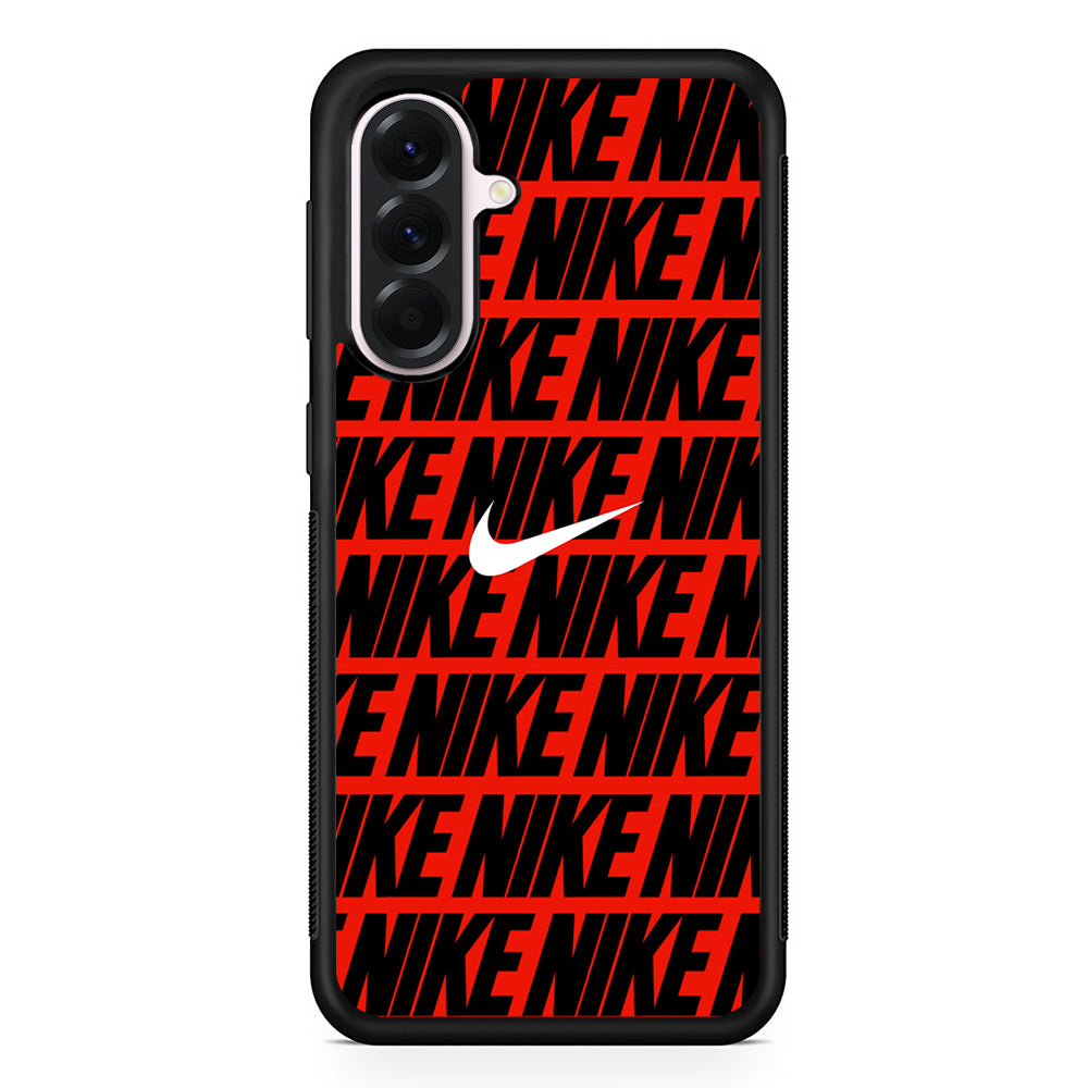 Nike in Red Samsung Galaxy A56 Case | Samsung Galaxy A56 Protective Rubber Case