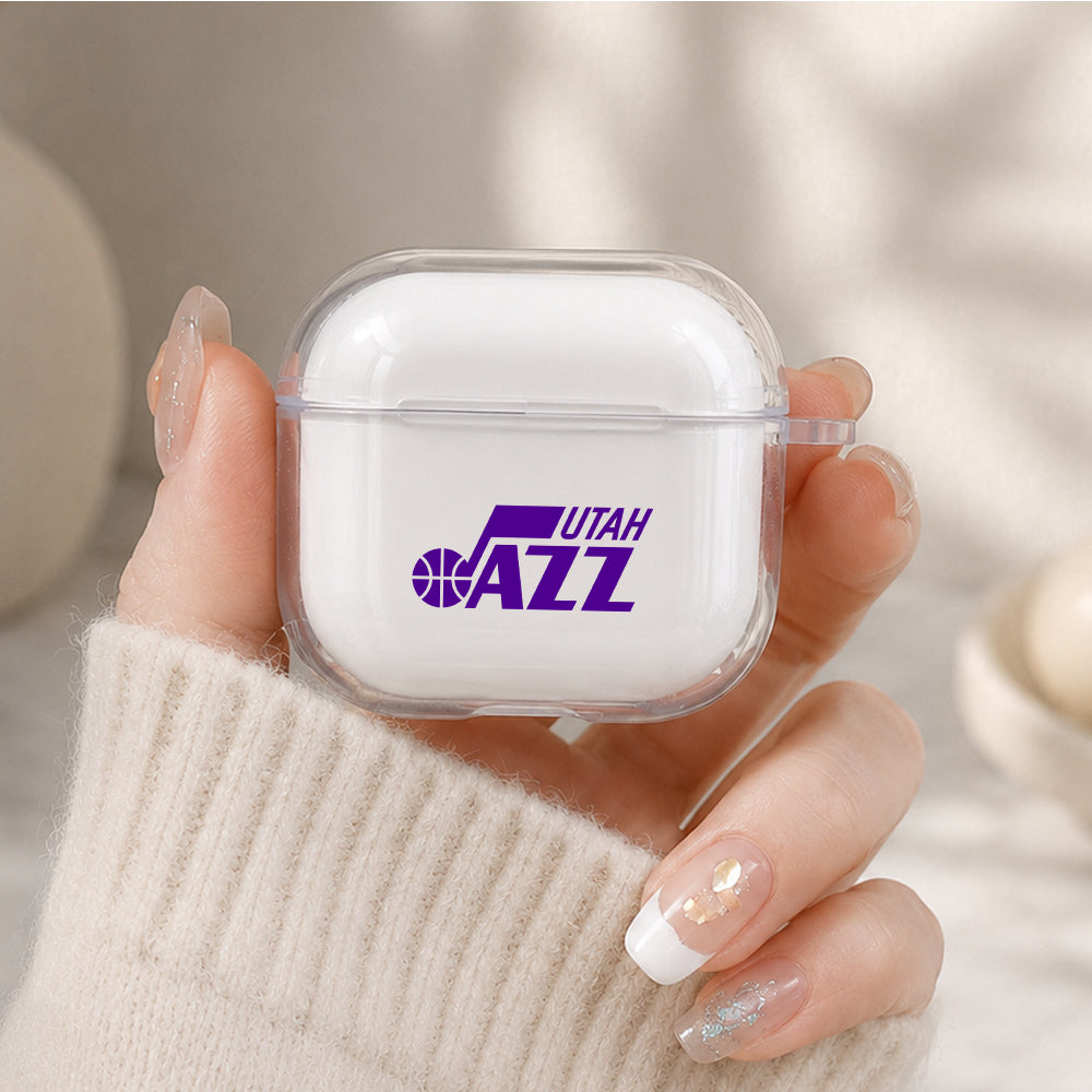 NBA Utah Jazz Logo Protective Apple Airpods 4 Clear Case - Durable Clear Protection