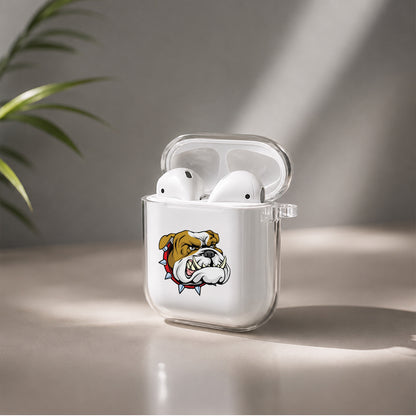 Bulldog Head Protective Clear Case Cover For Apple Airpods | Soft Silicone AirPods 1 / 2 Case | Protective Cover