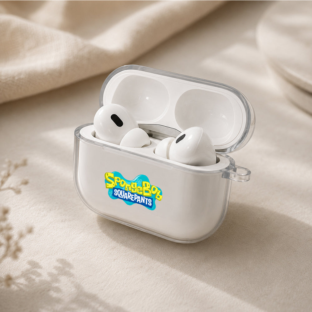 SpongeBob SquarePants Logo Protective Apple AirPods Pro 3 Clear Case | Shockproof Cover