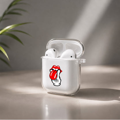 Lips of Peace Protective Clear Case Cover For Apple Airpods | Soft Silicone AirPods 1 / 2 Case | Protective Cover