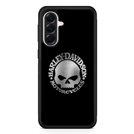 Harley Davidson Skull Silver Samsung Galaxy A56 Case | Samsung Galaxy A56 Protective Rubber Case