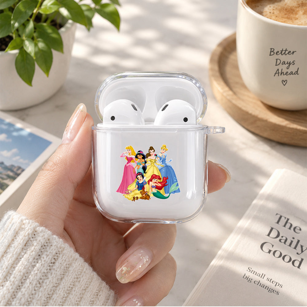 Disney Princess Protective Clear Case Cover For Apple Airpods | Soft Silicone AirPods 1 / 2 Case | Protective Cover