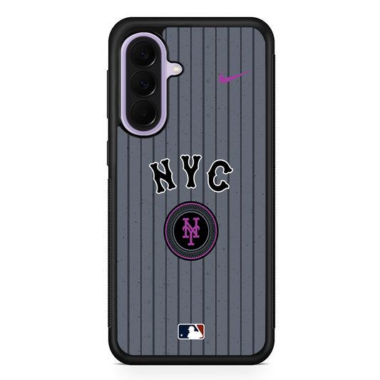 MLB New York Mets Gray Nike Samsung Galaxy A37 Case | Samsung Galaxy A37 Rubber Protective Case