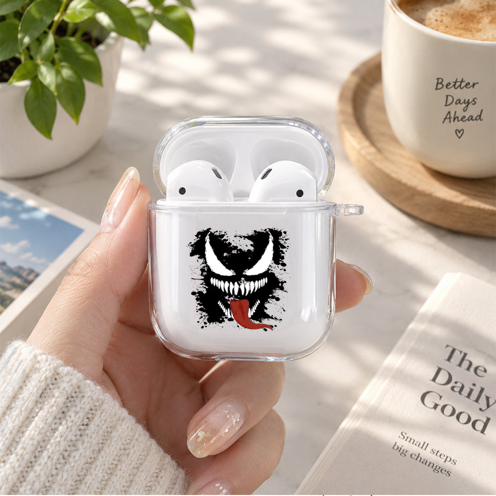 Venom Head Splash Slime Protective Clear Case Cover For Apple Airpods | Soft Silicone AirPods 1 / 2 Case | Protective Cover