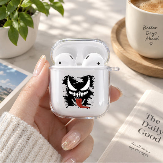 Venom Head Splash Slime Protective Clear Case Cover For Apple Airpods | Soft Silicone AirPods 1 / 2 Case | Protective Cover