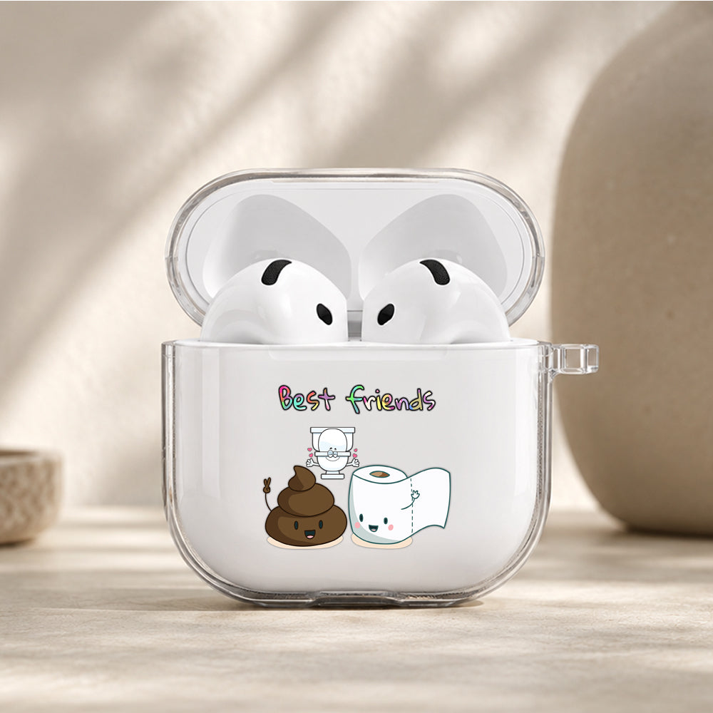 Best Friends Bathroom Protective Apple Airpods 4 Clear Case - Durable Clear Protection