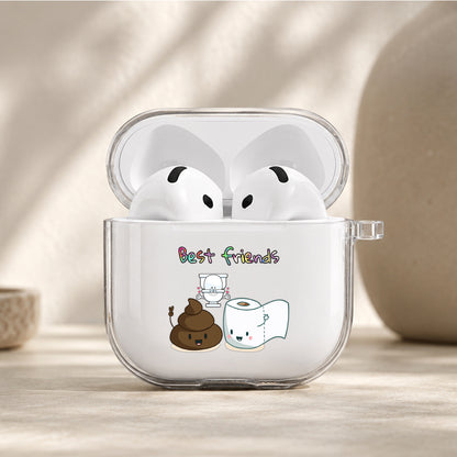 Best Friends Bathroom Protective Apple Airpods 4 Clear Case - Durable Clear Protection