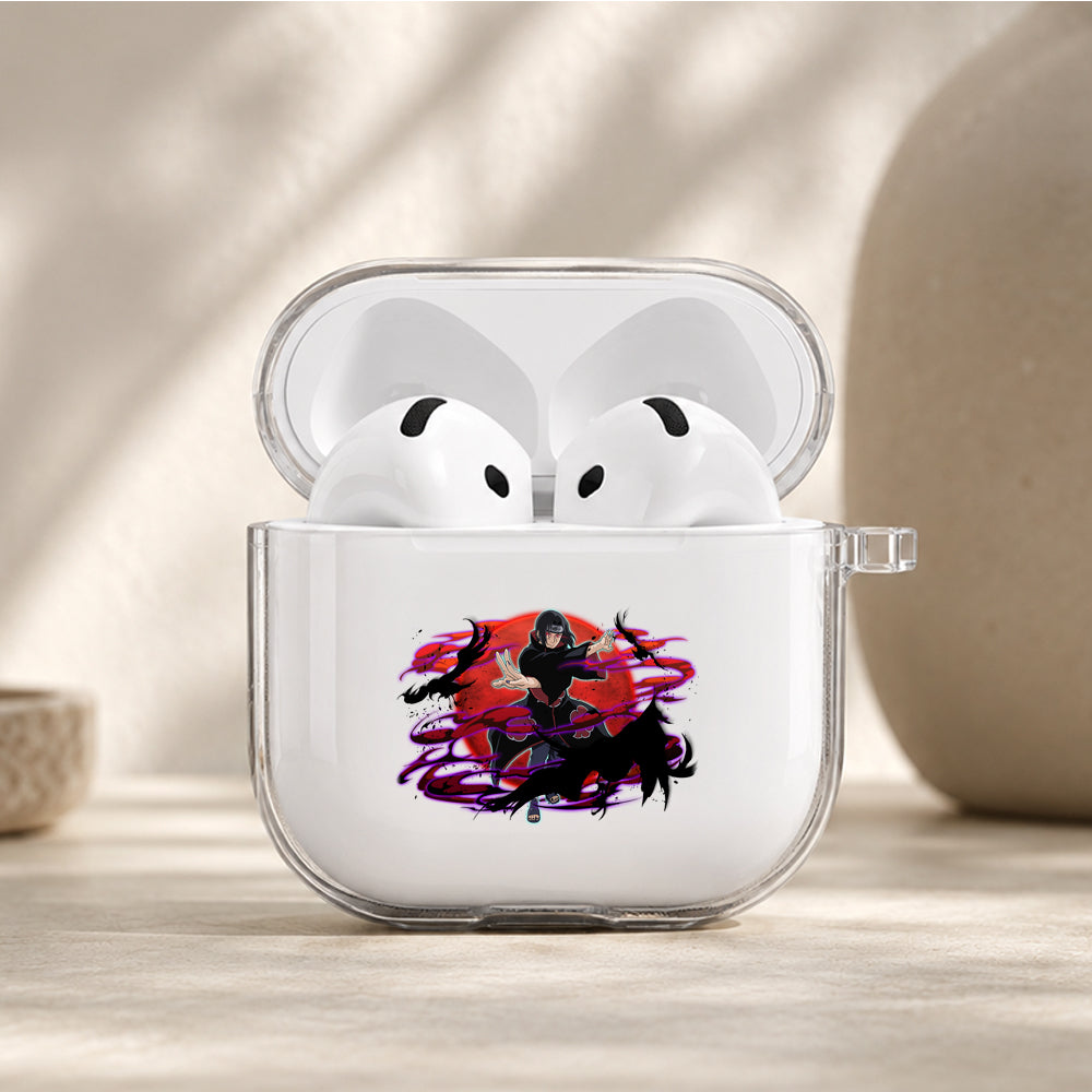 Uchiha Itachi Crow Jutsu Protective Apple Airpods 4 Clear Case - Durable Clear Protection