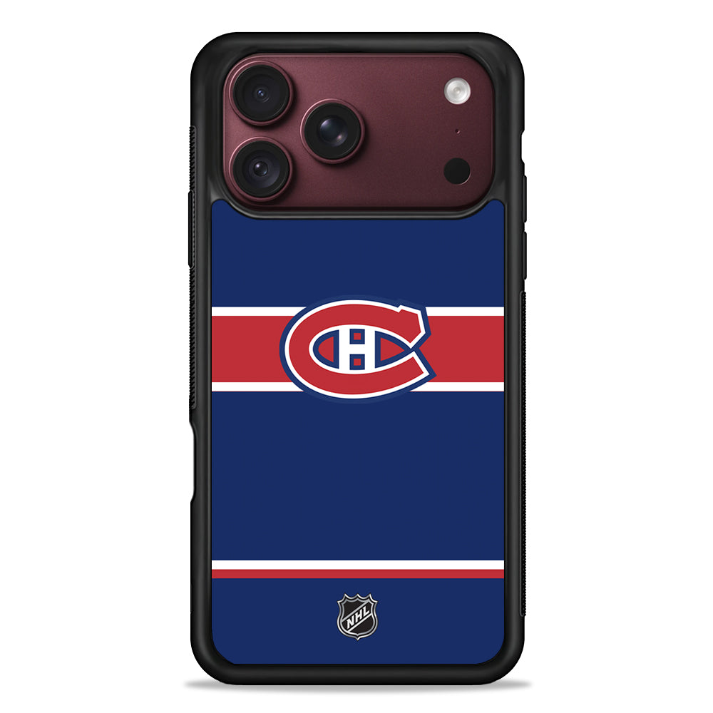 NHL Montréal Canadiens Navy iPhone 18 Pro Max Case – Slim Silicone Protective Cover