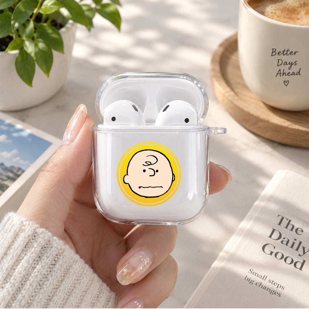 Charlie Brown on Frame Protective Clear Case Cover For Apple Airpods | Soft Silicone AirPods 1 / 2 Case | Protective Cover