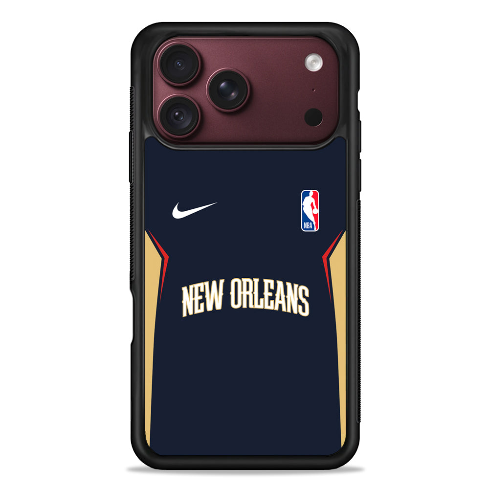 NBA New Orleans Pelicans Navy Nike iPhone 18 Pro Max Case – Slim Silicone Protective Cover