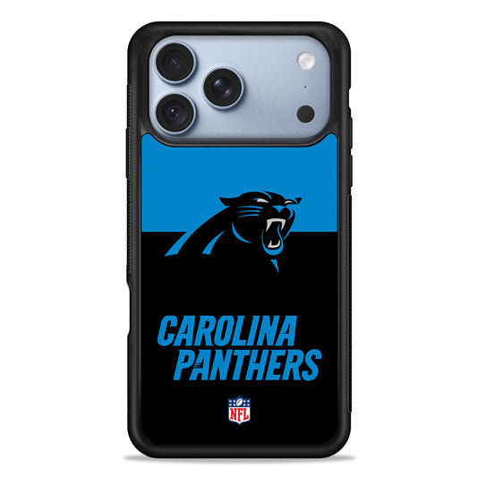 NFL Carolina Panthers Black Blue iPhone 18 Pro Case - iPhone 18 Pro Silicone Case