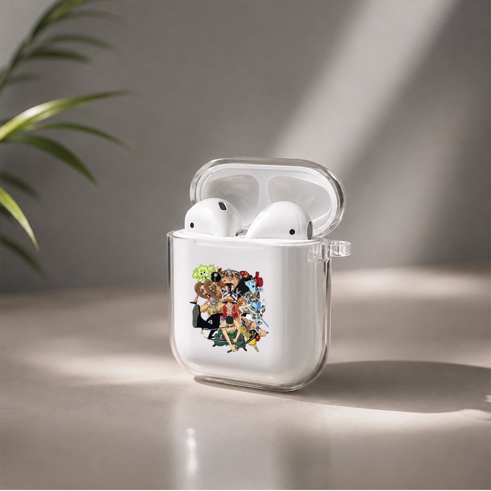 One Piece Mugiwara Pirates Crew Protective Clear Case Cover For Apple Airpods | Soft Silicone AirPods 1 / 2 Case | Protective Cover