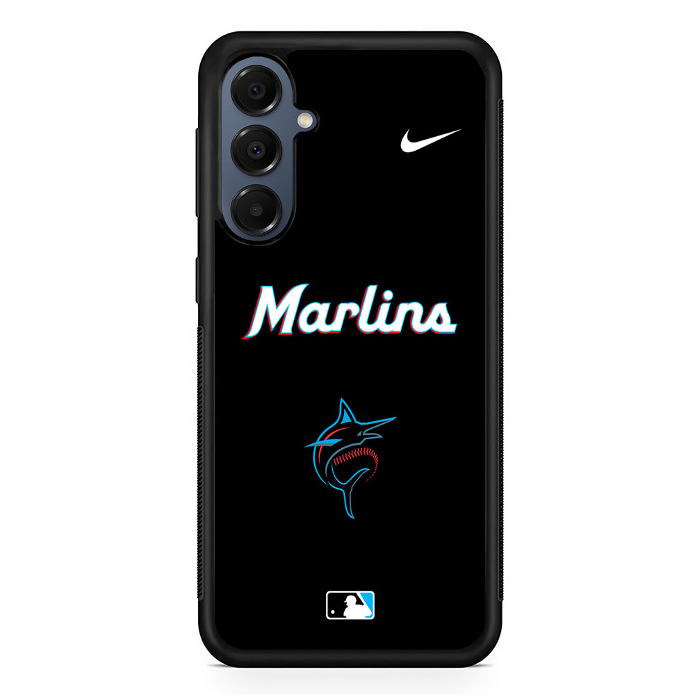 MLB Miami Marlins Black Nike Samsung Galaxy A16 Case | Slim Protective Cover for Samsung Galaxy A16