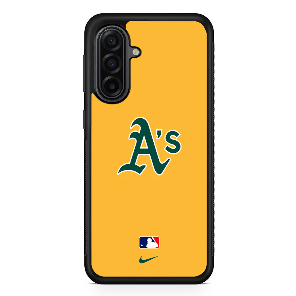 MLB Athletics Yellow Nike Samsung Galaxy A17 Case | Durable Rubber Samsung Galaxy A17 Phone Case