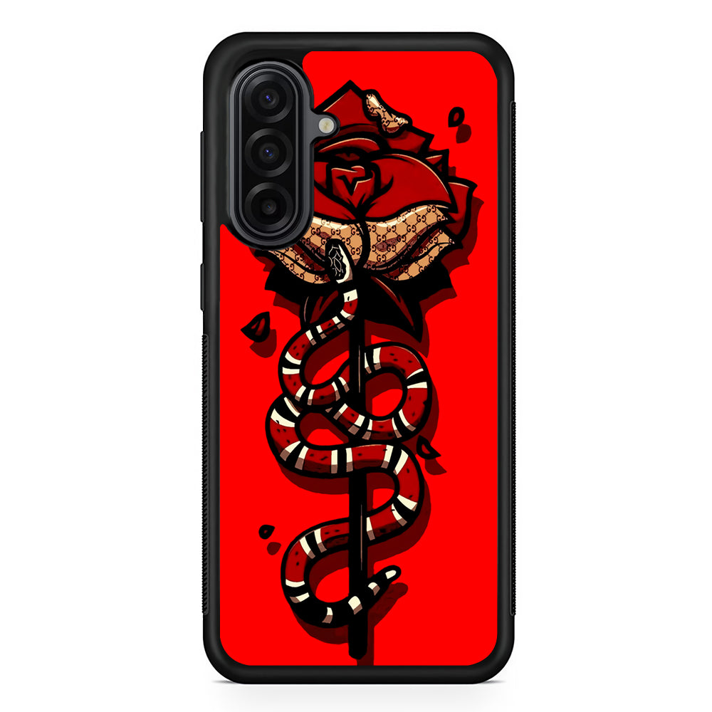Red Rose Red Snake Samsung Galaxy A17 Case | Durable Rubber Samsung Galaxy A17 Phone Case