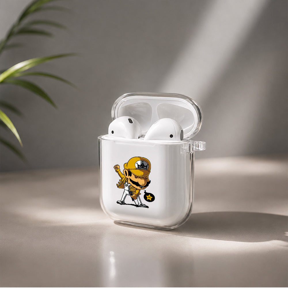 Mario Mercury Queen Protective Clear Case Cover For Apple Airpods | Soft Silicone AirPods 1 / 2 Case | Protective Cover