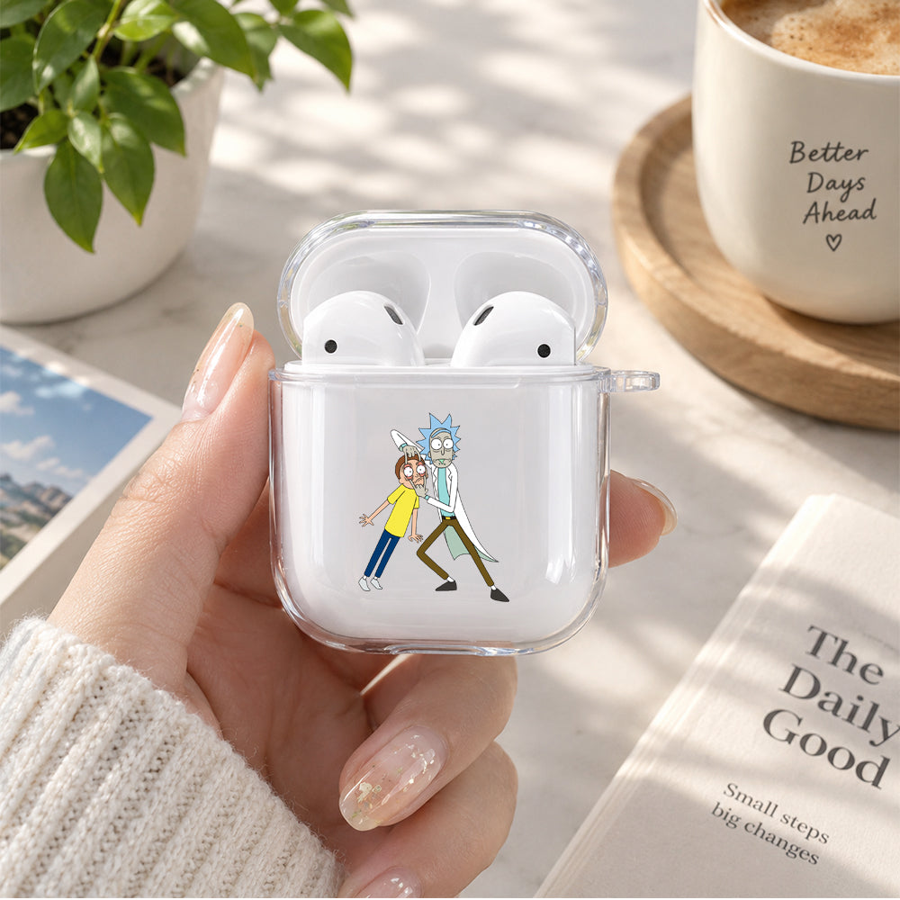 Rick and Morty Glared Protective Clear Case Cover For Apple Airpods | Soft Silicone AirPods 1 / 2 Case | Protective Cover