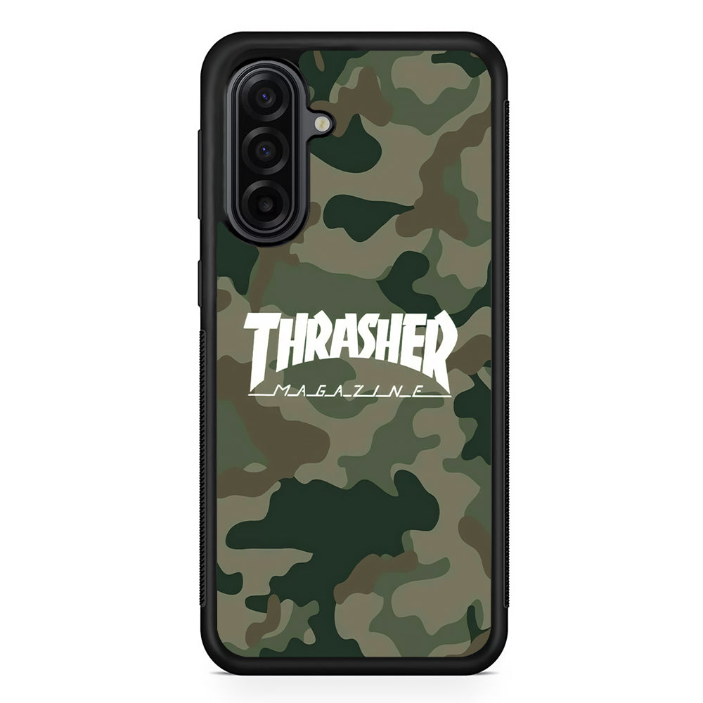 Thrasher Magazine Green Army Samsung Galaxy A17 Case | Durable Rubber Samsung Galaxy A17 Phone Case