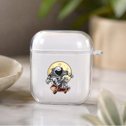 Astronauts Skater Protective Clear Case Cover For Apple Airpods | Soft Silicone AirPods 1 / 2 Case | Protective Cover