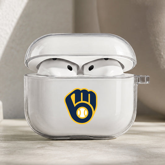 MLB Milwaukee Brewers Symbol Protective Apple AirPods Pro 3 Clear Case | Shockproof Cover