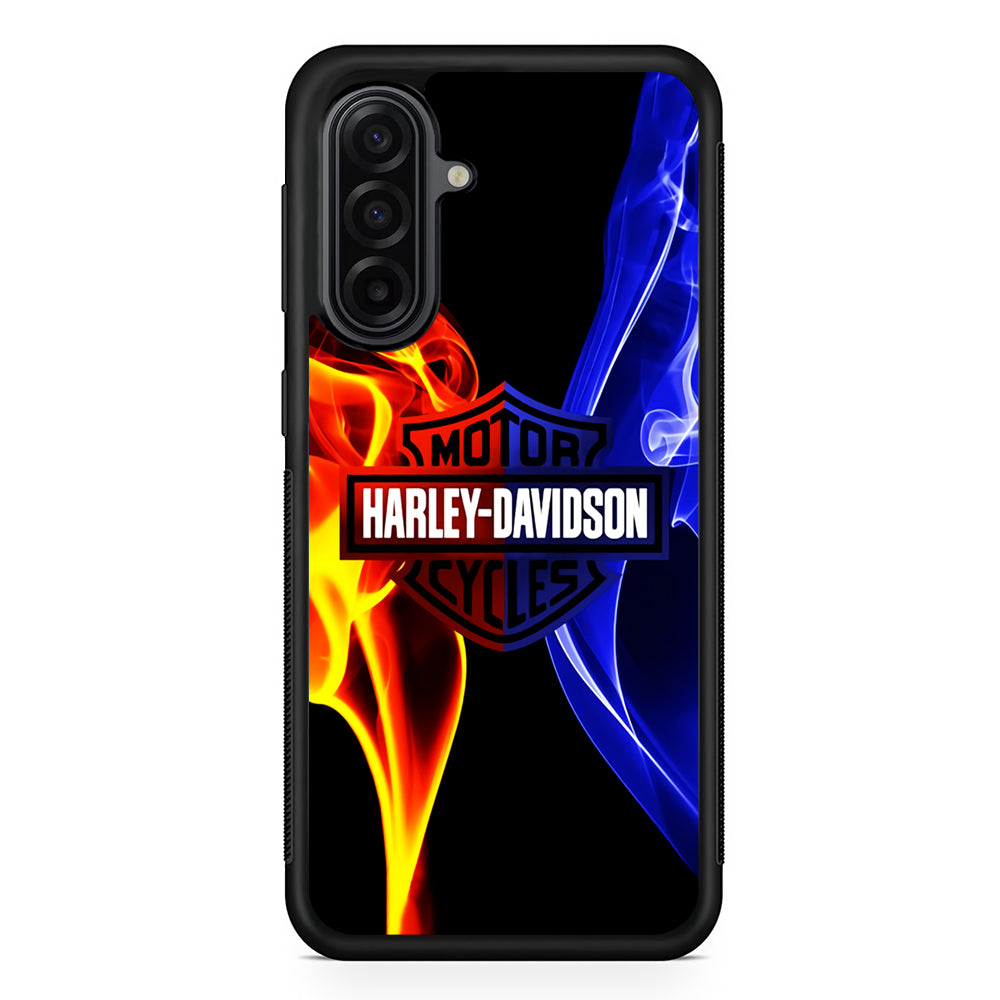 Harley Blue Red Fire Samsung Galaxy A17 Case | Durable Rubber Samsung Galaxy A17 Phone Case