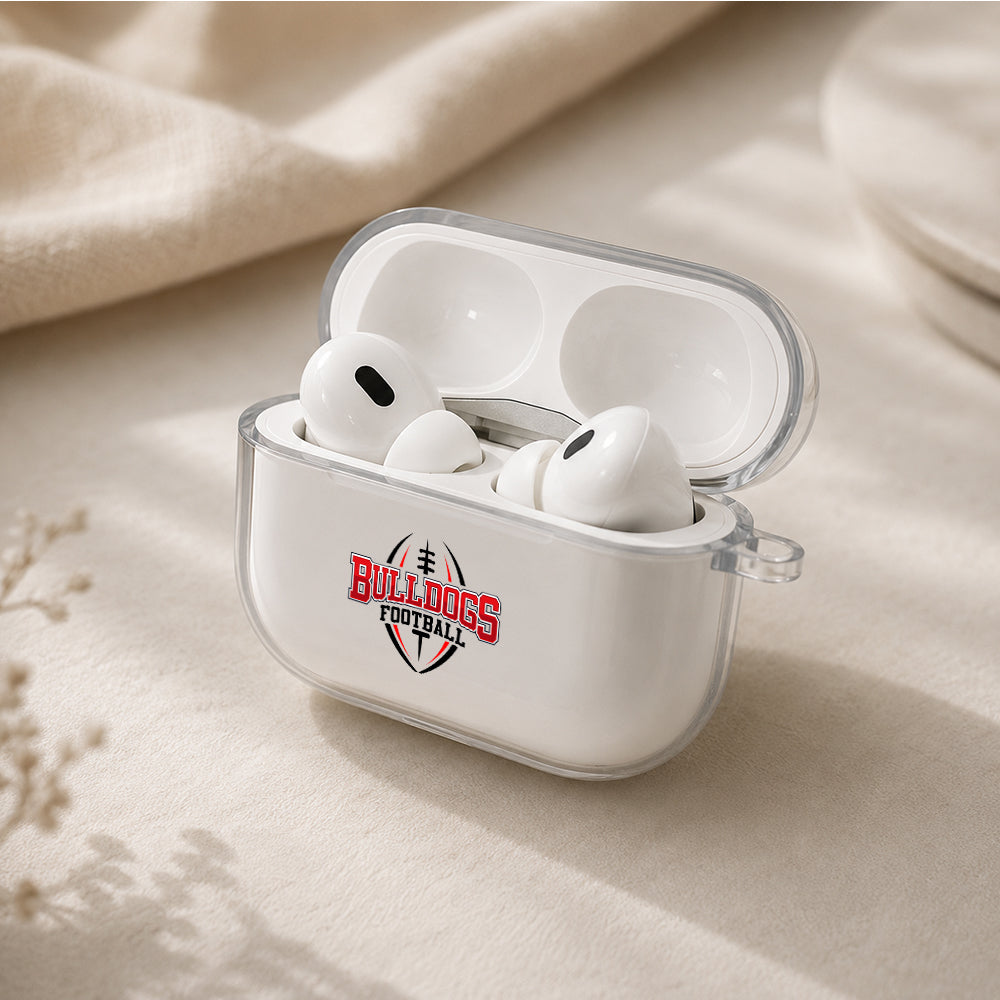 Bulldogs Football Red Pride Protective Apple AirPods Pro 3 Clear Case | Shockproof Cover