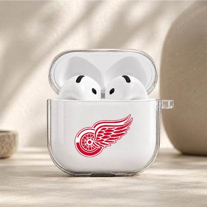 NHL Detroit Red Wings Logo Protective Apple Airpods 4 Clear Case - Durable Clear Protection