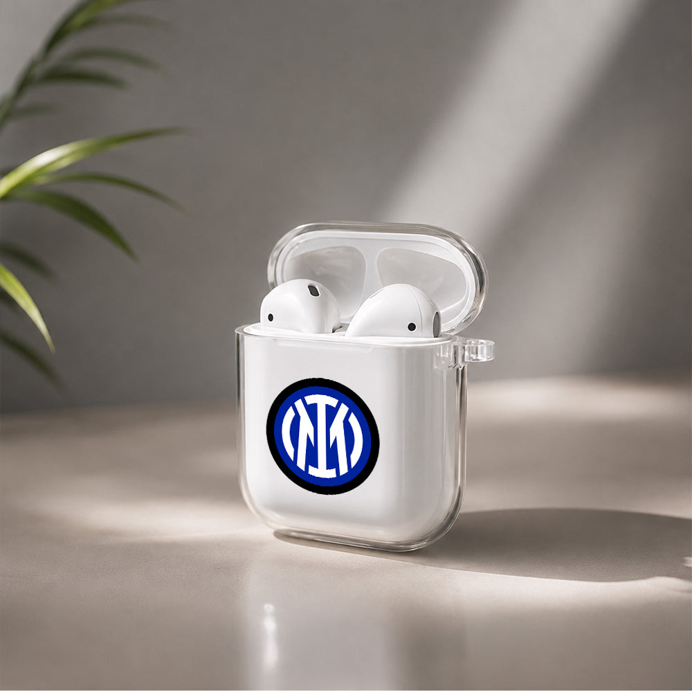 FC Internazionale Milano Logo Protective Clear Case Cover For Apple Airpods | Soft Silicone AirPods 1 / 2 Case | Protective Cover
