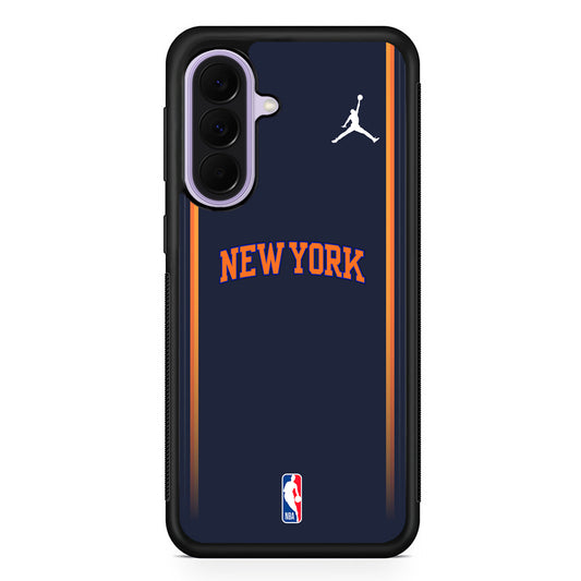 NBA New York Knicks Navy Jordan Samsung Galaxy A37 Case | Samsung Galaxy A37 Rubber Protective Case