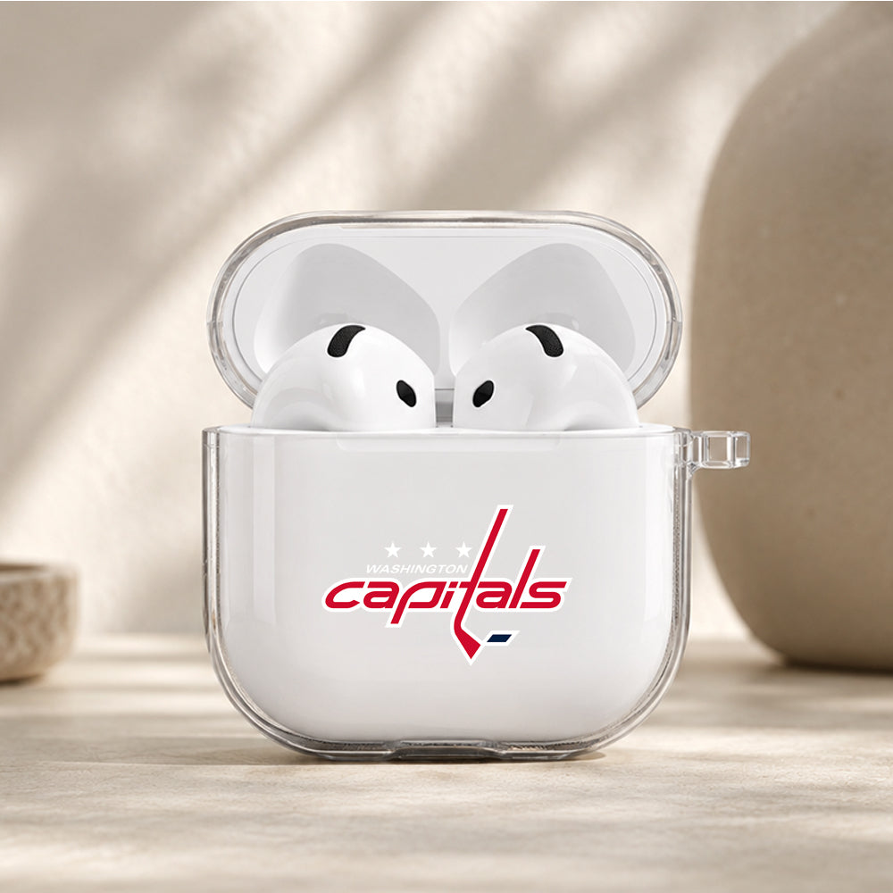 NHL Washington Capitals Logo Protective Apple Airpods 4 Clear Case - Durable Clear Protection