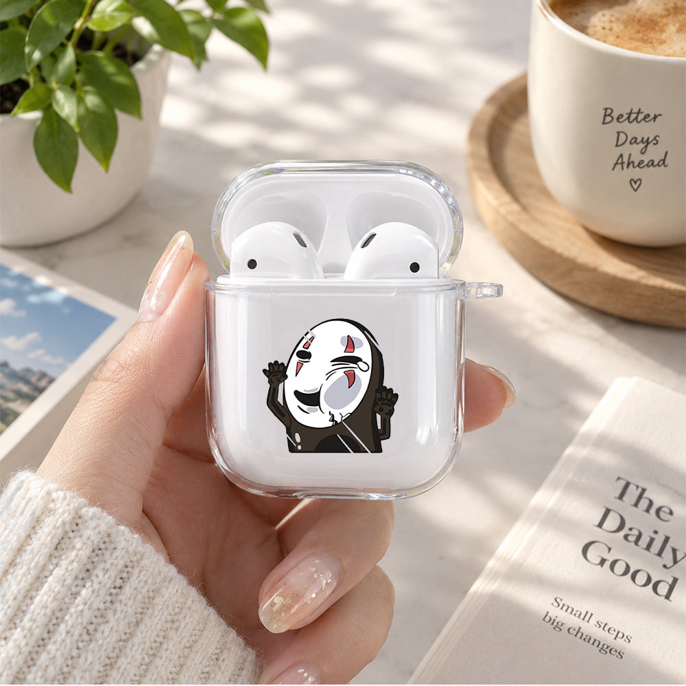 No Face Stick In The Glass Protective Clear Case Cover For Apple Airpods | Soft Silicone AirPods 1 / 2 Case | Protective Cover