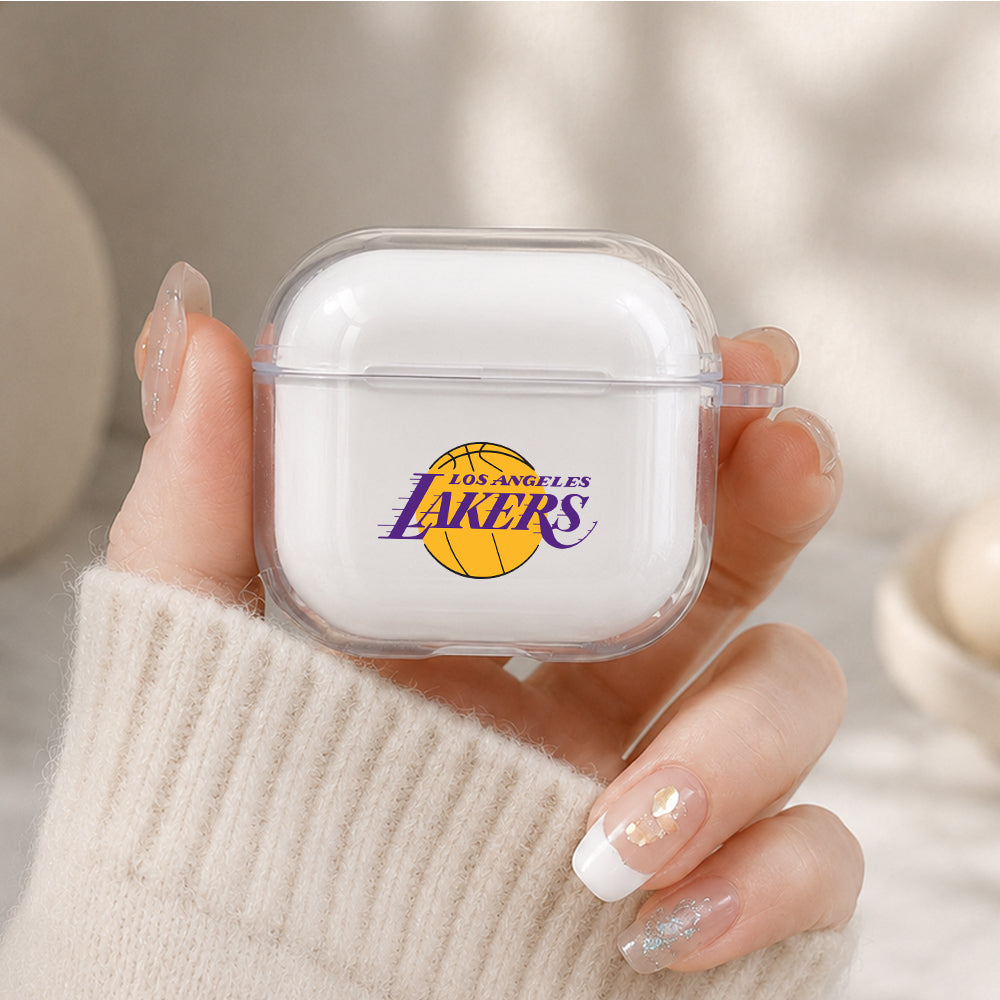 NBA Los Angeles Lakers Logo Protective Apple Airpods 4 Clear Case - Durable Clear Protection